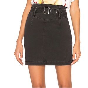 Free People Livin it up Denim Skirt Black Size 8